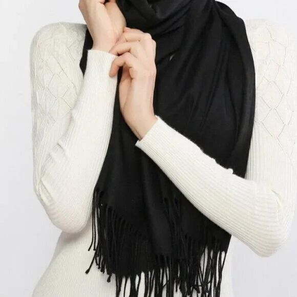 New Women's Scarf Shawls and Wraps Black - Picture 5 of 7